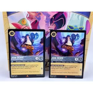 John Silver - Greedy Treasure Seeker  Set of two cards Disney Lorcana Card- New!